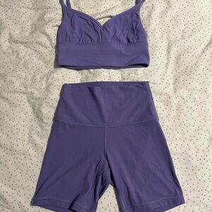 Lululemon Align Set - High-Rise Short + Sweetheart Bra - Dark Lavender